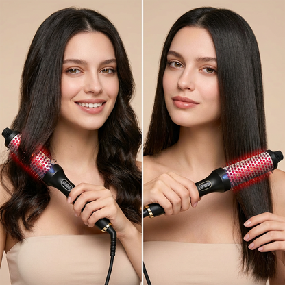 💇‍♀️ 50% RABATT! ✨ 32 mm Ionen-Heizbürste für Locken & Volumen – Glättet & stylt, Schützt das Haar & Schnelle Aufheizzeit 🎀
