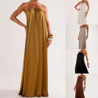 Elegantes rückenfreies Maxikleid mit Neckholder für Damen