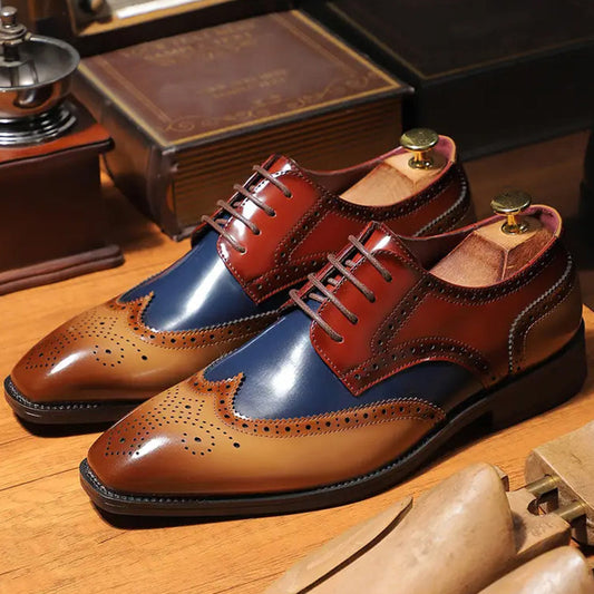 Klassische Herren Budapester Schuhe mit Flügelkappen