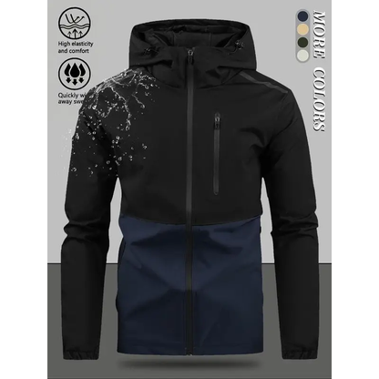 📢🎉50%Rabatt!!!🛍️✨Winddichte Freizeit-Herrenjacke mit Kapuze und Color-Blocking