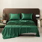 🛏️ Unifarbenes Satin-Spannbettlaken | Haar- & hautfreundlich | Temperaturausgleichend | Langlebig & maschinenwaschbar