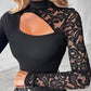 🏆🔥 Neu 2026 ✨💖 Damen-Top mit asymmetrischem Cut-out und Spitzenärmeln