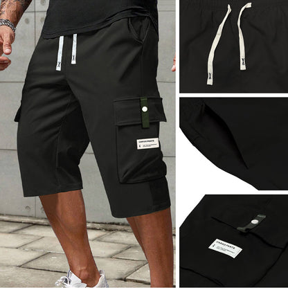 🔥Solange der Vorrat reicht 50 % Rabatt!🎉Lässige 3/4-Cargo-Hose für Herren mit Kordelzug