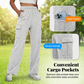 Cargohose für Damen mit hoher Taille und weitem Bein