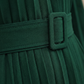 Elegantes, langärmeliges Midikleid mit Falten und Gürtel