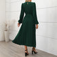 Elegantes, langärmeliges Midikleid mit Falten und Gürtel