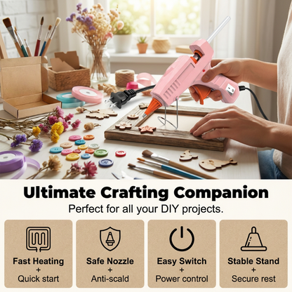 7mm Mini Hot Glue Dispenser with Anti-Scald Tip