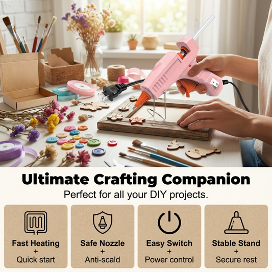 7mm Mini Hot Glue Dispenser with Anti-Scald Tip