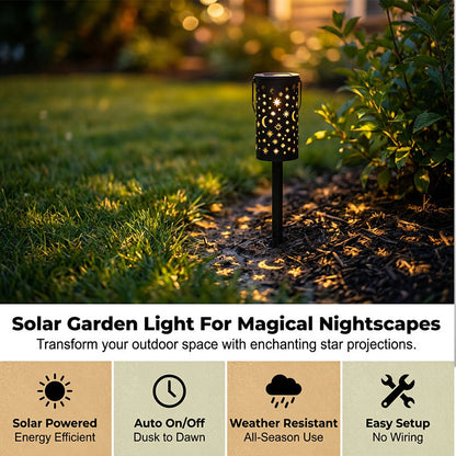 ✨🌙Solar-Gartensteckleuchten mit Stern- und Mondprojektion