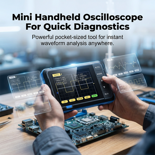 Mini-Hand-Digitaloszilloskop, 2,5 MSa/s, 200 kHz Bandbreite, 800 VPP, PWM-Ausgang, Kfz-Oszilloskop, Multimeter, Autobatterietester
