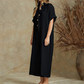 Lässiger Kurzarm-Jumpsuit mit weitem Bein für Damen