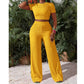 2-teiliges Set für Damen: kurzes Oberteil und Hose mit weitem Bein