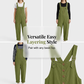 👖JETZT 70 % RABATT! 🌿 Lässige Damen-Latzhose mit Knopfleiste – Verstellbare Träger, atmungsaktives Material & bequeme Passform ✨