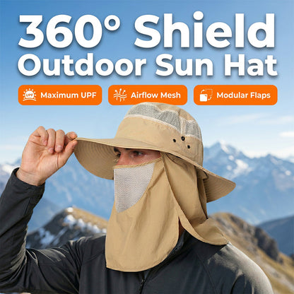 🔥AKTION! 360°-Sonnenhut☀️Abnehmbar & atmungsaktiv💨Windfest & wasserabweisend