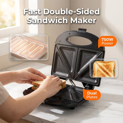 Elektrischer Sandwichmaker mit Antihaft-Platten