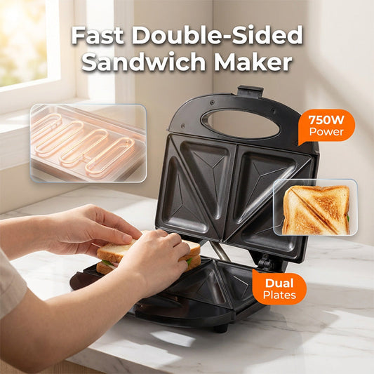 Elektrischer Sandwichmaker mit Antihaft-Platten