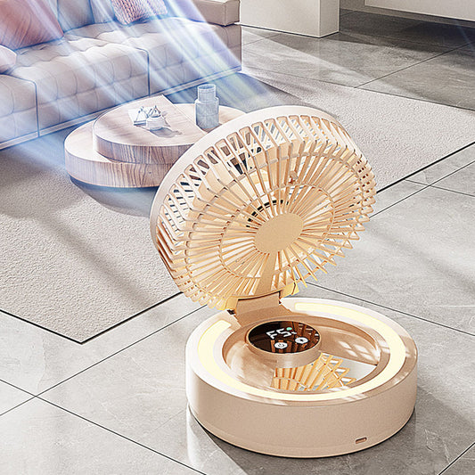 3-in-1-Tischventilator mit Kosmetikspiegel und Nachtlicht