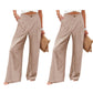 ☁️Weiche Damen-Haushose🌿Hoher Bund lockere Weitbein Hose