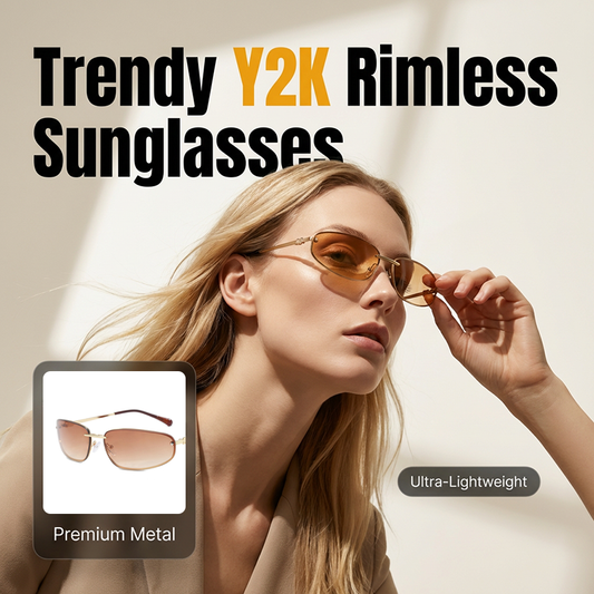 Y2K-Retro-Sonnenbrille ohne Rahmen für Damen