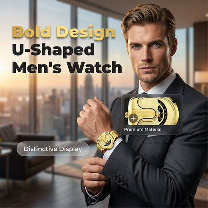 Herrenuhr mit U-förmigem Zifferblatt