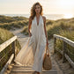 👗 BEFRISTETES ANGEBOT: 50% RABATT! 💃 Damen lässiges Halter-V-Ausschnitt-Midi-Kleid – Fließend, aufgesetzte Taschen, atmungsaktiv 🍂
