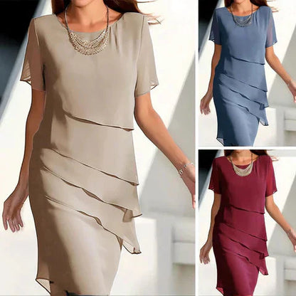 💕2026 Sonderangebot: 50 % Rabatt🔥 Elegantes Midi-Kleid aus plissiertem Chiffon