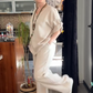 💥 50% RABATT 🔥 Damen Loungewear Set mit Roll-Tab Ärmeln – bequem, stilvoll & perfekt für Zuhause ✨