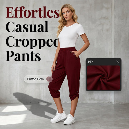 🔥 50% RABATT ⏰ Lässige Damen Caprihose mit elastischem Bund – bequem, leicht & perfekt für den Sommer ☀️
