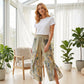 🌺Damenhose mit Blumenmuster, hoher Taille und weitem Bein