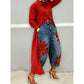 Damen-Maxikleid mit langen Ärmeln und Knopfleiste