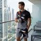 🥳 50 % RABATT! 🔥Herren Sport & Freizeit Set: T-Shirt & Shorts mit abstraktem Print – Schnelltrocknend & bequem für Sommer🛍️