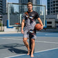 🥳 50 % RABATT! 🔥Herren Sport & Freizeit Set: T-Shirt & Shorts mit abstraktem Print – Schnelltrocknend & bequem für Sommer🛍️