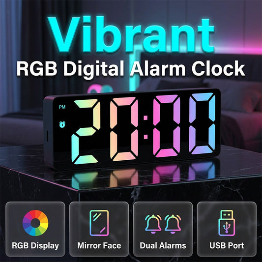 🎉 Last-Minute-Angebot – 50 % Rabatt – LED-Digitalwecker mit Spiegeloberfläche