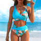 ⏰Nur noch heute 50% Rabatt!👙Hochtailliertes Wickel Bikini Set mit tropischem Blumenprint, figurformender Schnitt, sanfte Bauchabdeckung für Strand, Schwimmbad und Sommerurlaub ✨
