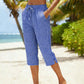 ⏰ 50% RABATT – Nur für kurze Zeit! 🌺Sommerliche Caprihose mit Karomuster für Damen