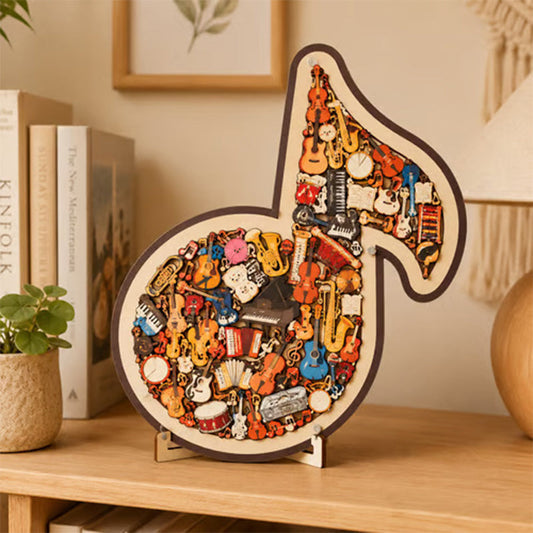🔥Heißer Sale: 50 % Rabatt –⏰ Holzpuzzle mit Notenmotiven – aus umweltfreundlichem Material, wunderschönes Deko-Stück. Tolles Geschenk für Musiker und Puzzle-Fans! 🧩💚🌟陆