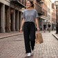 🙌 70% Wiederkaufquote – Qualität überzeugt!👖Lässige Damenhose mit hohem Bund und weitem Bein