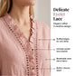 👚✨Lässige Damenbluse mit V-Ausschnitt und Rüschenbesatz – müheloser, femininer Alltagslook🌸