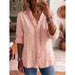 👚✨Lässige Damenbluse mit V-Ausschnitt und Rüschenbesatz – müheloser, femininer Alltagslook🌸
