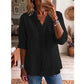 👚✨Lässige Damenbluse mit V-Ausschnitt und Rüschenbesatz – müheloser, femininer Alltagslook🌸