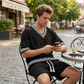 👕☀️2-teiliges Set aus Freizeit-Oberteil und Shorts für Herren – Lässiger Komfort und Stil 🔥