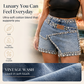 ⏰ Letzte Welle – Lager fast leer – 50% endet jederzeit💎Damen Rhinsten-Besetzter Mehrlagiger Denim-Rock-Shorts