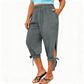 🌊 Der angesagteste Look diesen Sommer – zum halben Preis mitnehmen ！Caprihose für Damen mit elastischem Bund im Freizeitstil