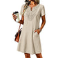 ⭐ 4,9 Sterne – nicht ohne Grund! ✨Damen Bohemian Spitzen V-Ausschnitt T-Shirt-Kleid