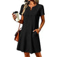 ⭐ 4,9 Sterne – nicht ohne Grund! ✨Damen Bohemian Spitzen V-Ausschnitt T-Shirt-Kleid