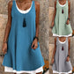 🔔 Letzte 100 Stück – solange der Vorrat reicht! Lässiges, lockeres, ärmelloses Tanktop-Kleid in Layering-Optik für Damen