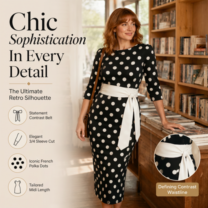 ⏰ Countdown läuft – 50% nur noch 3 Tage! Elegantes Retro-Kleid mit Polka-Dots für Damen