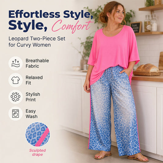🚨 Eilmeldung: 50% endet heute Nacht! Set aus locker sitzendem Damenoberteil und Hose mit Leopardenmuster