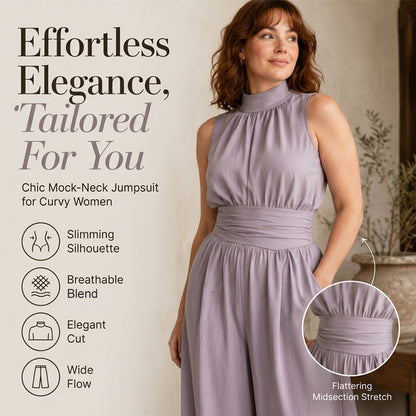 🔔 Letzte 100 Stück – solange der Vorrat reicht! Ärmelloser Jumpsuit für Damen mit Stehkragen und weitem Bein