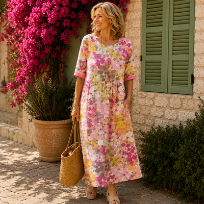 💞 Über 100.000 verkauft – der beliebteste Hit – jetzt zum halben Preis🌺Damen Blumenprint lockeres Kleid
